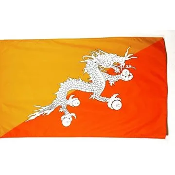 DRAPEAU BHOUTAN 250x150cm - DRAPEAU BHOUTANAIS 150 x 250 cm Fourreau pour hampe