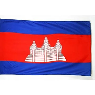 DRAPEAU CAMBODGE 250x150cm - DRAPEAU CAMBODGIEN 150 x 250 cm Fourreau pour hampe
