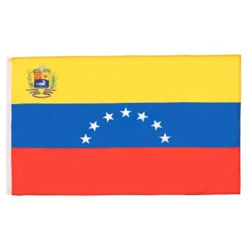 DRAPEAU VÉNÉZUELA ANCIEN AVEC ECUSSON 150x90cm - DRAPEAU VÉNÉZUELIEN 7 ÉTOILES 90 x 150 cm - DRAPEAUX