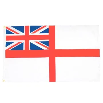 DRAPEAU MARINE MILITAIRE BRITANNIQUE 150x90cm - DRAPEAU ROYAL NAVY WHITE ENSIGN - PAVILLON SAINT GEORGES 90 x 150 cm - DRAPEAUX
