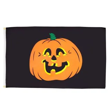 DRAPEAU HALLOWEEN CITROUILLE 150x90cm - DRAPEAU HAPPY HALLOWEEN 90 x 150 cm - DRAPEAUX