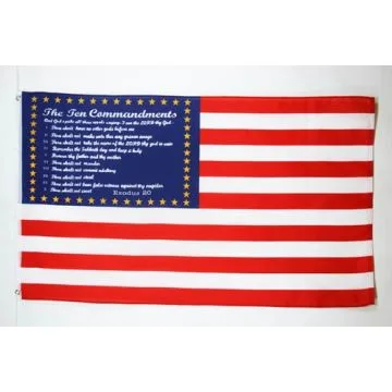 DRAPEAU USA 10 COMMANDEMENTS 150x90cm - DRAPEAU AMÉRICAIN - ETATS-UNIS 90 x 150 cm - DRAPEAUX