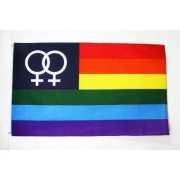 DRAPEAU ARC-EN-CIEL DOUBLE VENUS 150x90cm - DRAPEAU GAY - RAINBOW - ARC EN CIEL 90 x 150 cm - DRAPEAUX