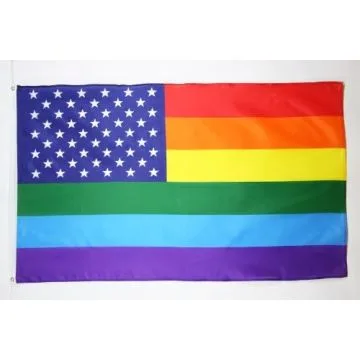 DRAPEAU USA ARC-EN-CIEL 150x90cm - DRAPEAU ARC-EN-CIEL AMÉRICAIN - RAINBOW 90 x 150 cm - DRAPEAUX