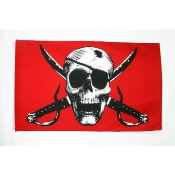 DRAPEAU PIRATE TÊTE DE MORT 150x90cm - DRAPEAU CORSAIRE 90 x 150 cm - DRAPEAUX