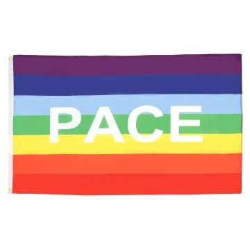 DRAPEAU PAIX 150x90cm - DRAPEAU ARC-EN-CIEL - PACE RAINBOW 90 x 150 cm - DRAPEAUX