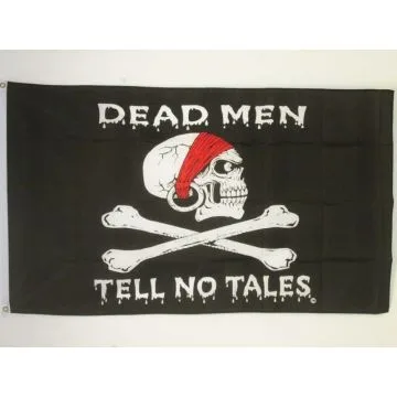 DRAPEAU PIRATE DEAD MEN TELL NO TELLS 150x90cm - DRAPEAU CORSAIRE 90 x 150 cm - DRAPEAUX