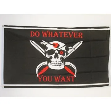 DRAPEAU PIRATE DO WHATEVER YOU WANT 150x90cm - DRAPEAU CORSAIRE 90 x 150 cm - DRAPEAUX