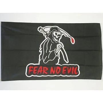 DRAPEAU PIRATE FEAR NO EVIL 150x90cm - DRAPEAU CORSAIRE 90 x 150 cm - DRAPEAUX