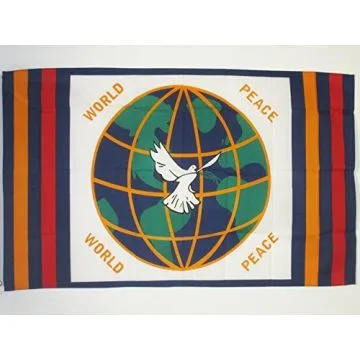 DRAPEAU PAIX DANS LE MONDE 150x90cm - DRAPEAU WORLD PEACE 90 x 150 cm - DRAPEAUX