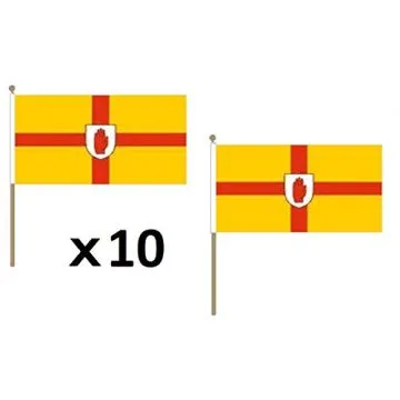 DRAPEAU ULSTER 45x30cm HAMPE en bois - LOT DE 10 DRAPEAUX IRLANDAIS - IRLANDE 30 x 45 cm