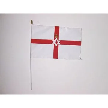 DRAPEAU IRLANDE DU NORD 45x30cm HAMPE blanche - LOT DE 10 DRAPEAUX NORD IRLANDAIS 30 x 45 cm