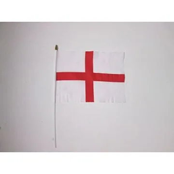 DRAPEAU ANGLETERRE 45x30cm HAMPE blanche - LOT DE 10 DRAPEAUX ANGLAIS 30 x 45 cm