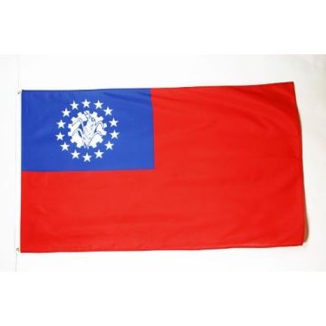 DRAPEAU BIRMANIE ANCIEN 150x90cm - DRAPEAU BIRMAN 90 x 150 cm - DRAPEAUX