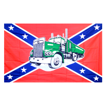 DRAPEAU SUDISTE AVEC CAMION 150x90cm - DRAPEAU REBEL - ETATS CONFÉDÉRÉS D\'AMÉRIQUE 90 x 150 cm - DRAPEAUX