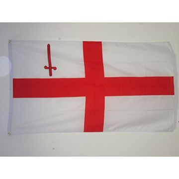 DRAPEAU VILLE DE LONDRES 150x90cm - DRAPEAU ANGLAIS - LONDON CITY 90 x 150 cm - DRAPEAUX