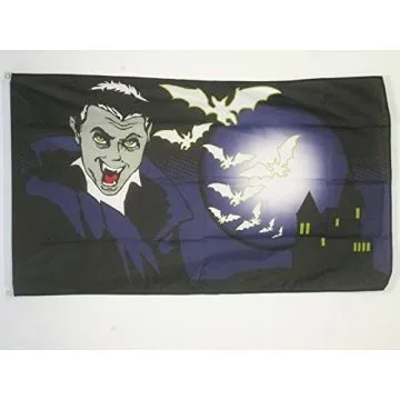DRAPEAU HALLOWEEN CHAUVE-SOURIS 150x90cm - DRAPEAU HAPPY HALLOWEEN 90 x 150 cm - DRAPEAUX
