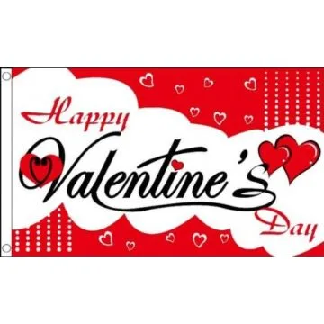 DRAPEAU JOYEUSE SAINT VALENTIN 150x90cm - DRAPEAU HAPPY VALENTINE\'S 90 x 150 cm - DRAPEAUX