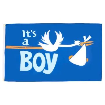DRAPEAU C\'EST UN GARÇON 150x90cm - DRAPEAU IT\'S A BOY - NAISSANCE 90 x 150 cm - DRAPEAUX