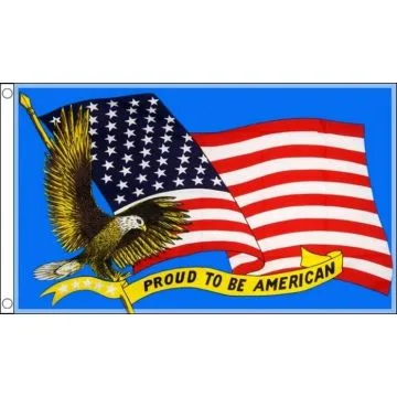 DRAPEAU FIER D\'ÊTRE AMÉRICAIN 150x90cm - DRAPEAU AMÉRICAIN - USA - ETATS-UNIS 90 x 150 cm - DRAPEAUX