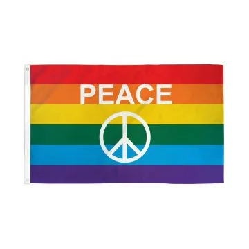 DRAPEAU ARC-EN-CIEL SYMBOLE PAIX 150x90cm - DRAPEAU GAY - RAINBOW - ARC EN CIEL 90 x 150 cm - DRAPEAUX