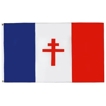 DRAPEAU FRANCE LIBRE 1940-1944 150x90cm - DRAPEAU FRANÇAIS DE LA RÉSISTANCE 90 x 150 cm - DRAPEAUX