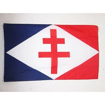 DRAPEAU FORCES NAVALES FRANÇAISES LIBRES 150x90cm - DRAPEAU MARINE MILITAIRE FRANCE 90 x 150 cm - DRAPEAUX