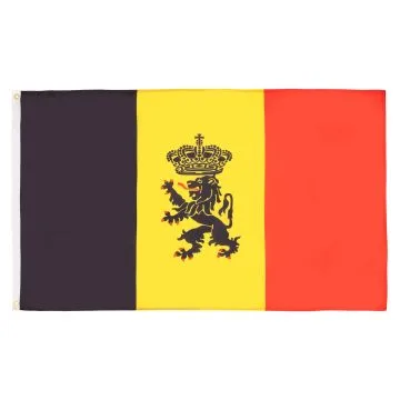 DRAPEAU BELGIQUE AVEC LION 150x90cm - DRAPEAU BELGE ARMOIRIES - GOUVERNEMENT 90 x 150 cm - DRAPEAUX