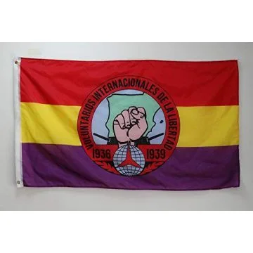 Drapeau Espagne Volontaires Internationaux Liberté 150x90cm - Drapeau espagnol républicain 90 x 150 cm - Drapeaux
