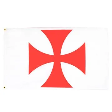 DRAPEAU TEMPLIERS ORDRE DU TEMPLE 150x90cm - DRAPEAU CROIX PATTEE ROUGE 90 x 150 cm - DRAPEAUX