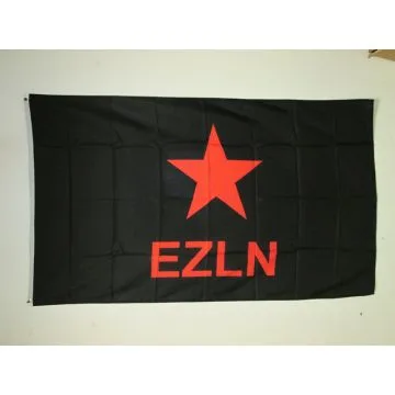 DRAPEAU MEXIQUE EZLN 150x90cm - DRAPEAU ARMÉE ZAPATISTE DE LIBÉRATION NATIONALE 90 x 150 cm - DRAPEAUX