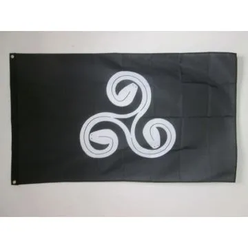DRAPEAU BRETAGNE TRISKELL TRISERPENT 150x90cm - DRAPEAU TRISKELL BRETON 90 x 150 cm - DRAPEAUX