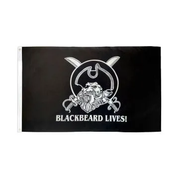 DRAPEAU PIRATE BARBE NOIRE 150x90cm - DRAPEAU EDWARD THATCH 90 x 150 cm - DRAPEAUX