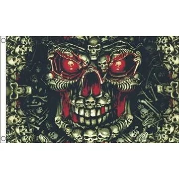 DRAPEAU TÊTE DE MORT MULTIPLES 150x90cm - DRAPEAU PIRATE 90 x 150 cm - DRAPEAUX