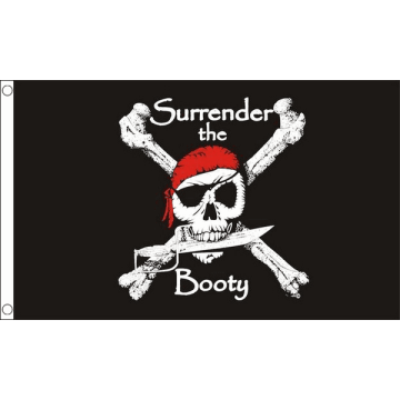 DRAPEAU PIRATE LIVREZ LE BUTIN 150x90cm - DRAPEAU SURRENDER THE BOOTY 90 x 150 cm - DRAPEAUX