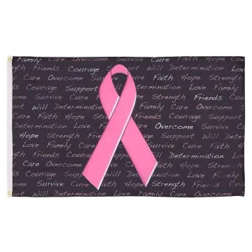 DRAPEAU LUTTE CONTRE CANCER DU SEIN 150x90cm - DRAPEAU CONTRE LE CANCER 90 x 150 cm - DRAPEAUX