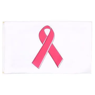 DRAPEAU RUBAN ROSE CANCER DU SEIN 150x90cm - DRAPEAU CONTRE LE CANCER 90 x 150 cm - DRAPEAUX