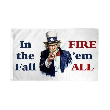 DRAPEAU ONCLE SAM IN THE FALL FIRE EM ALL 150x90cm - DRAPEAU AMÉRICAIN - USA - ETATS-UNIS 90 x 150 cm - DRAPEAUX