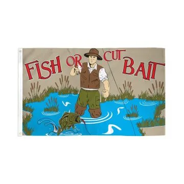 DRAPEAU PÉCHEUR FISH OR CUT BAIT 150x90cm - DRAPEAU DE LA PÊCHE 90 x 150 cm - DRAPEAUX