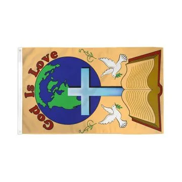 DRAPEAU DIEU EST AMOUR 150x90cm - DRAPEAU GOD IS LOVE - JESUS 90 x 150 cm - DRAPEAUX