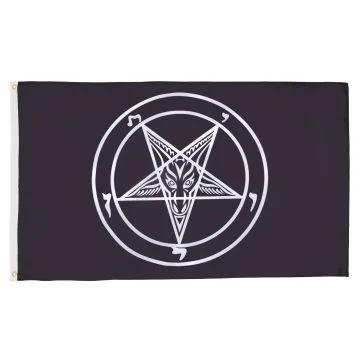 DRAPEAU BAPHOMET ORDRE DU TEMPLE 150x90cm - DRAPEAU EGLISE DE SATAN 90 x 150 cm - DRAPEAUX