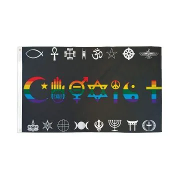 DRAPEAU ARC-EN-CIEL VIVRE ENSEMBLE 150x90cm - DRAPEAU COEXIST 90 x 150 cm - DRAPEAUX