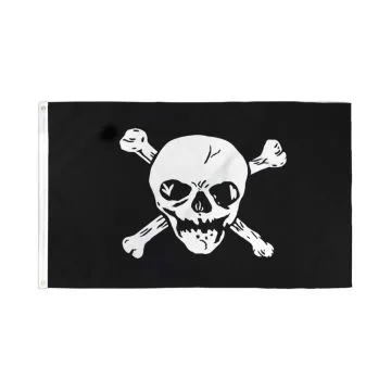 DRAPEAU PIRATE GROSSE TÊTE DE MORT 150x90cm - DRAPEAU CORSAIRE TÊTE DE MORT 90 x 150 cm - DRAPEAUX