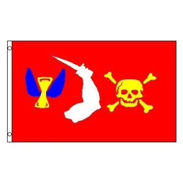 DRAPEAU PIRATE CHRISTOPHER MOODY 150x90cm - DRAPEAU CORSAIRE TÊTE DE MORT 90 x 150 cm - DRAPEAUX