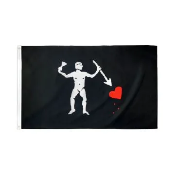 DRAPEAU PIRATE EDWARD TEACH 150x90cm - DRAPEAU CORSAIRE TÊTE DE MORT 90 x 150 cm - DRAPEAUX