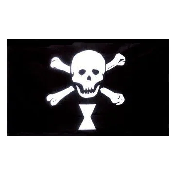 DRAPEAU PIRATE EMANUEL WYNNE 150x90cm - DRAPEAU CORSAIRE TÊTE DE MORT 90 x 150 cm - DRAPEAUX