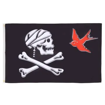 DRAPEAU PIRATE SPARROW 150x90cm - DRAPEAU CORSAIRE TÊTE DE MORT 90 x 150 cm - DRAPEAUX