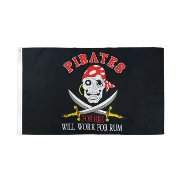 DRAPEAU PIRATE FABRIQUANT DE RHUM 150x90cm - DRAPEAU CORSAIRE TÊTE DE MORT 90 x 150 cm - DRAPEAUX