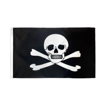 DRAPEAU PIRATE POISON 150x90cm - DRAPEAU CORSAIRE TÊTE DE MORT 90 x 150 cm - DRAPEAUX