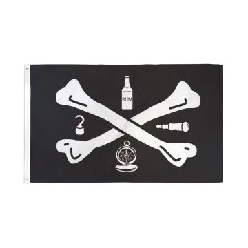 DRAPEAU PIRATE OUTILS DE COMMERCE 150x90cm - DRAPEAU CORSAIRE TÊTE DE MORT 90 x 150 cm - DRAPEAUX